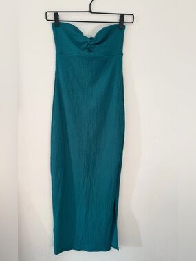 wild fable Teal Strapless Twist-Bust Maxi Dress